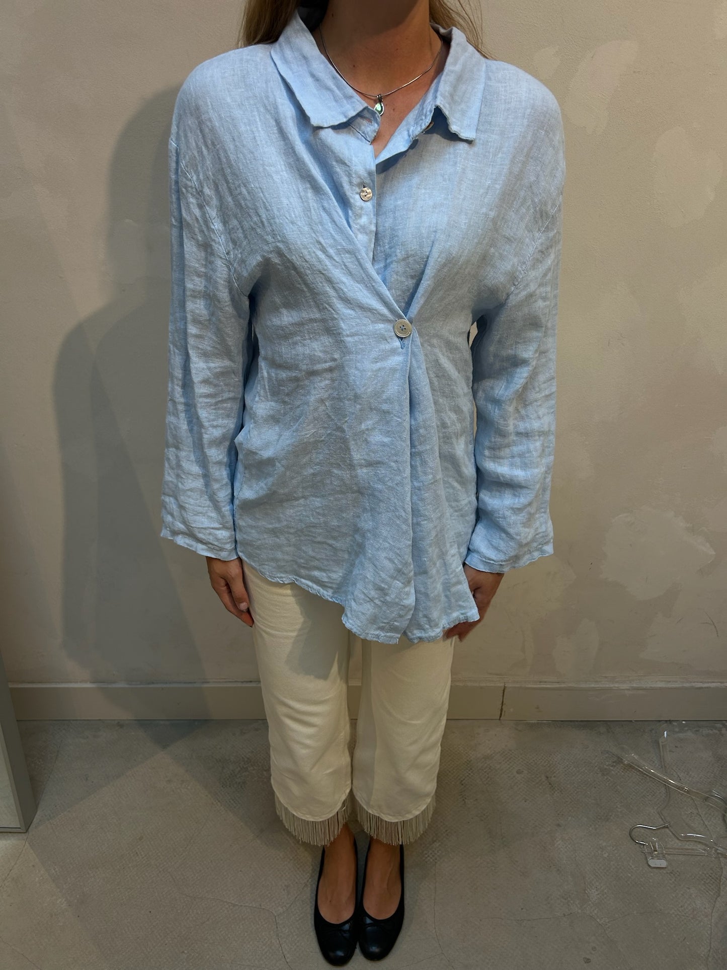 The Alma Shirt Aqua- Elise Bak x UME Studio Upcycled