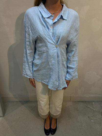 The Alma Shirt Aqua- Elise Bak x UME Studio Upcycled
