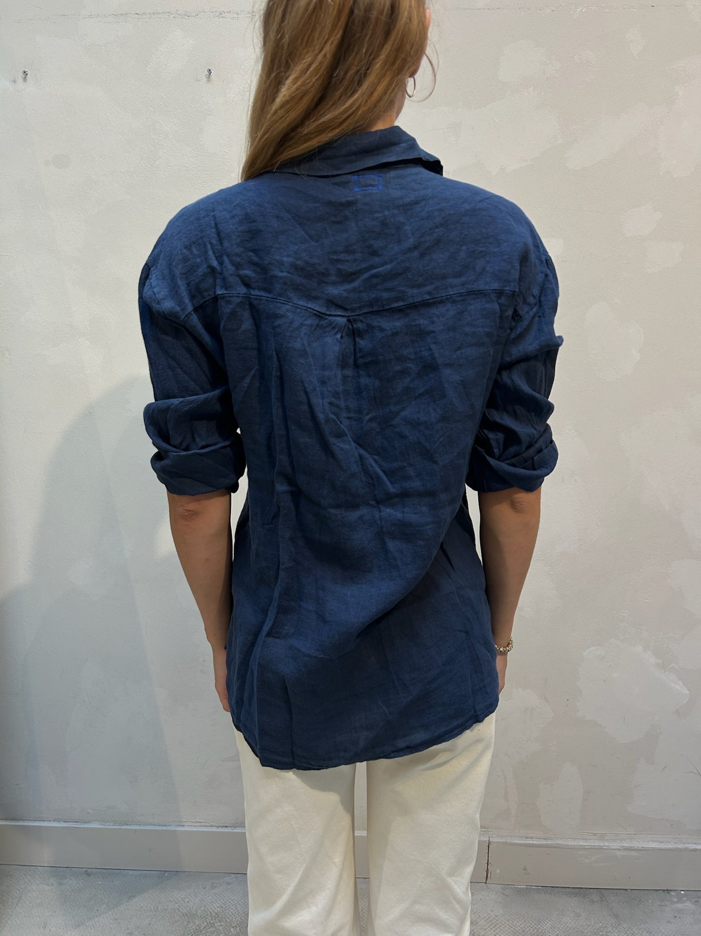 The Alma Shirt Navy - Elise Bak x UME Studio Upcycled