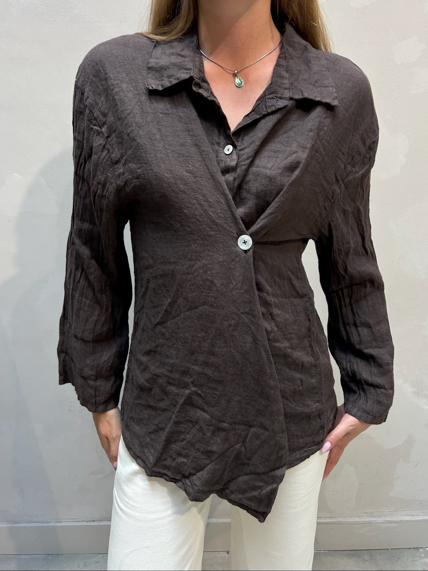 The Alma Shirt Brown- Elise Bak x UME Studio Upcycled