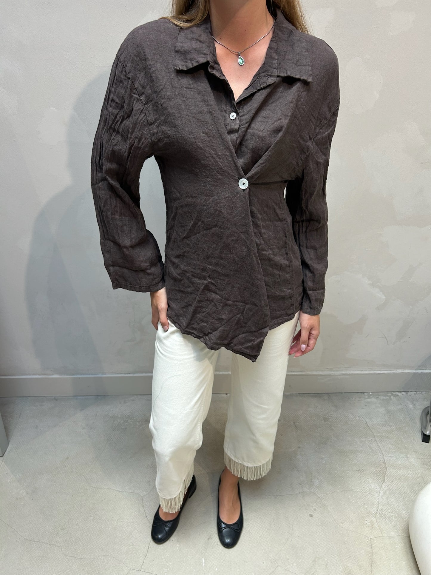 The Alma Shirt Brown- Elise Bak x UME Studio Upcycled