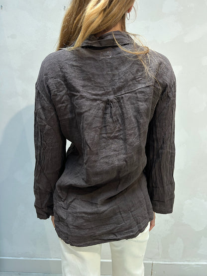 The Alma Shirt Brown- Elise Bak x UME Studio Upcycled