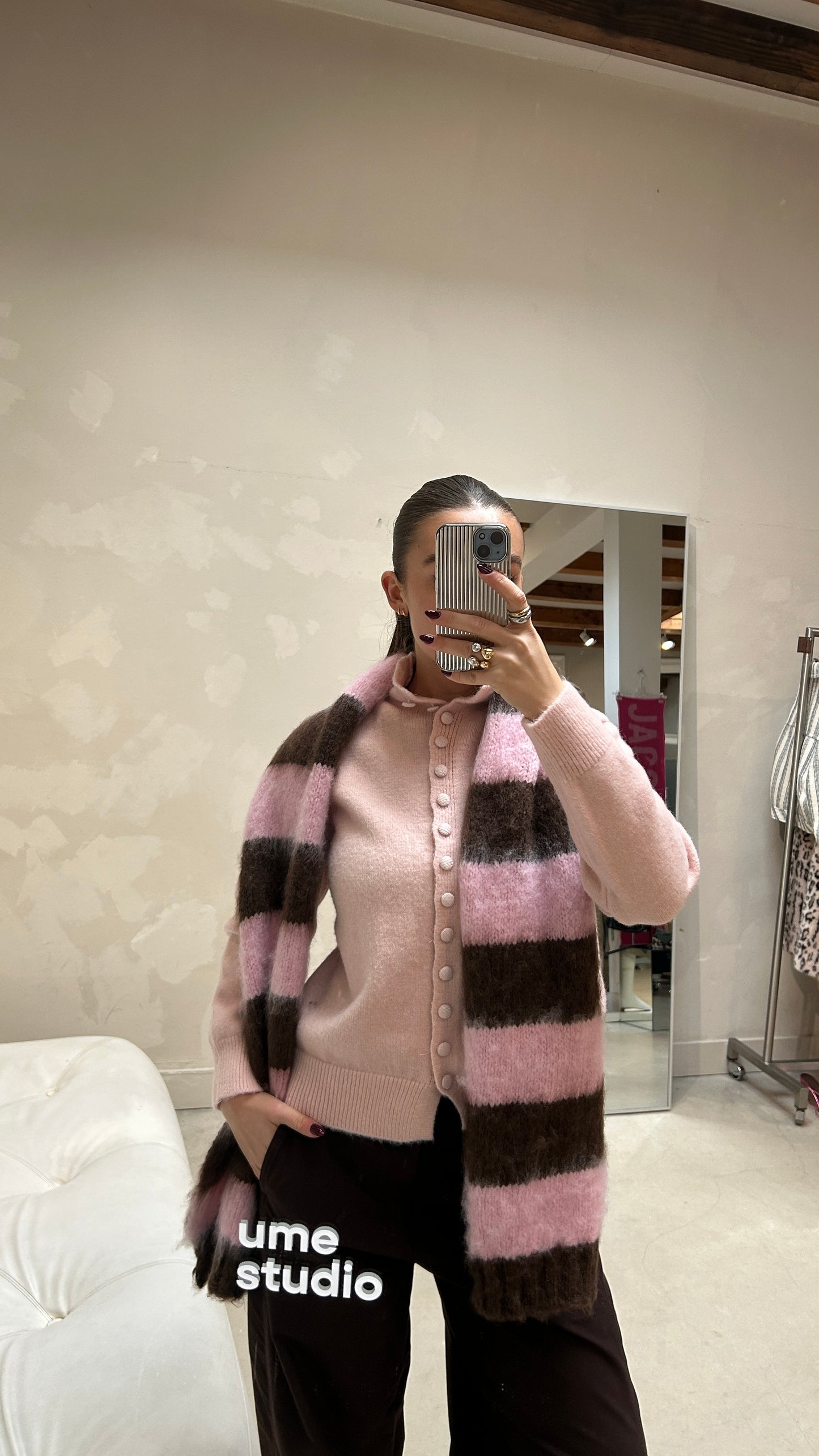 Knitted Cardigan Pink - Curated By UME