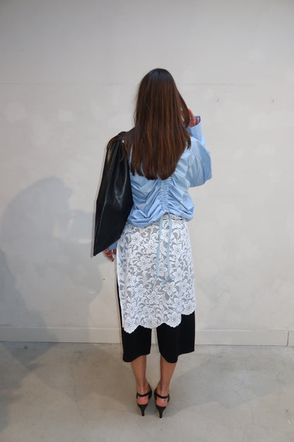 Blue Scrunched Blouse - Upcycled By UME