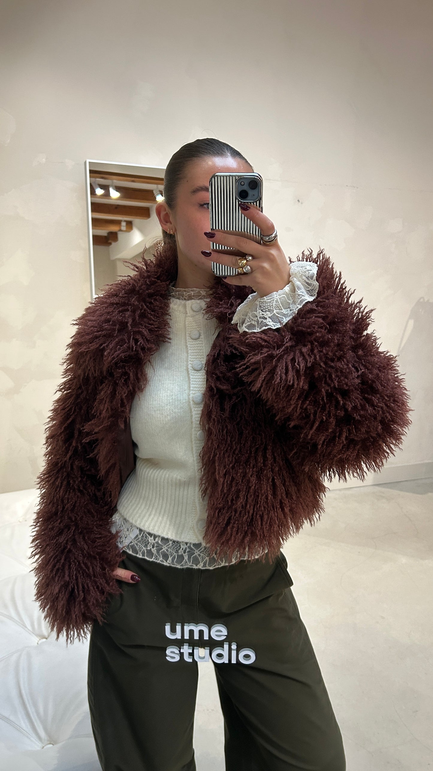 Furry Jacket Brown - Curated By UME