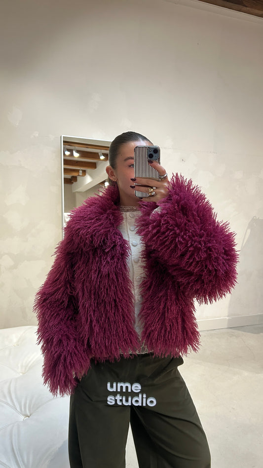 Furry Jacket Dark Pink - Curated By UME