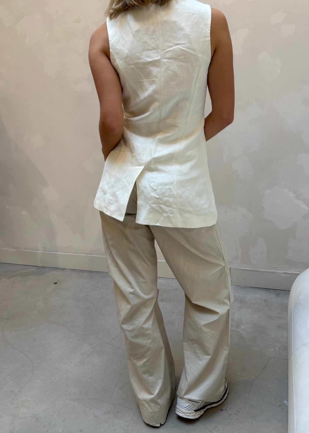 H&M white linen - gilet