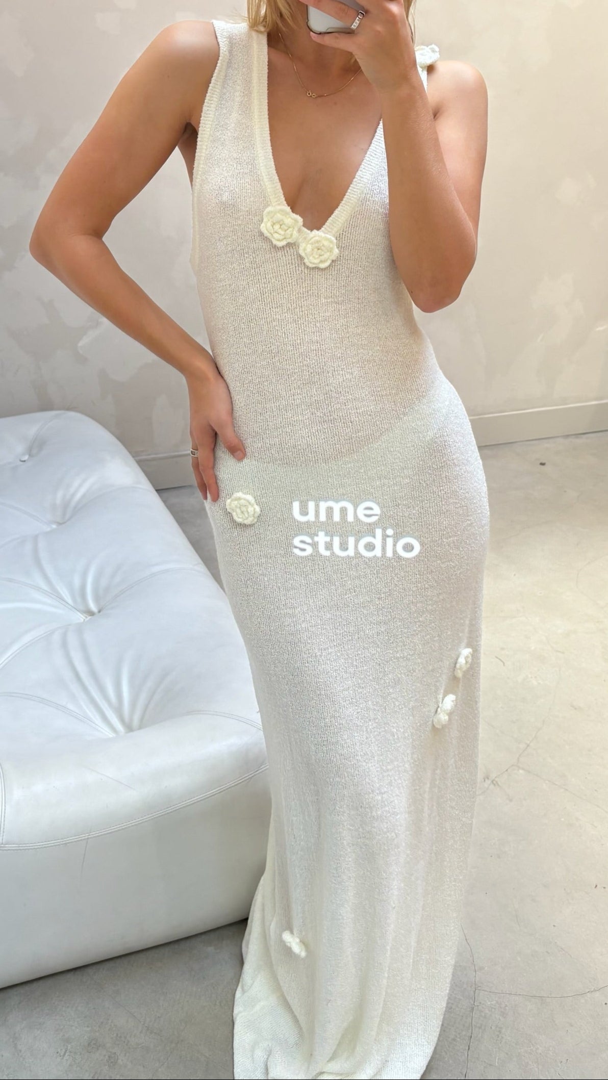 NA-KD cream flower - dress