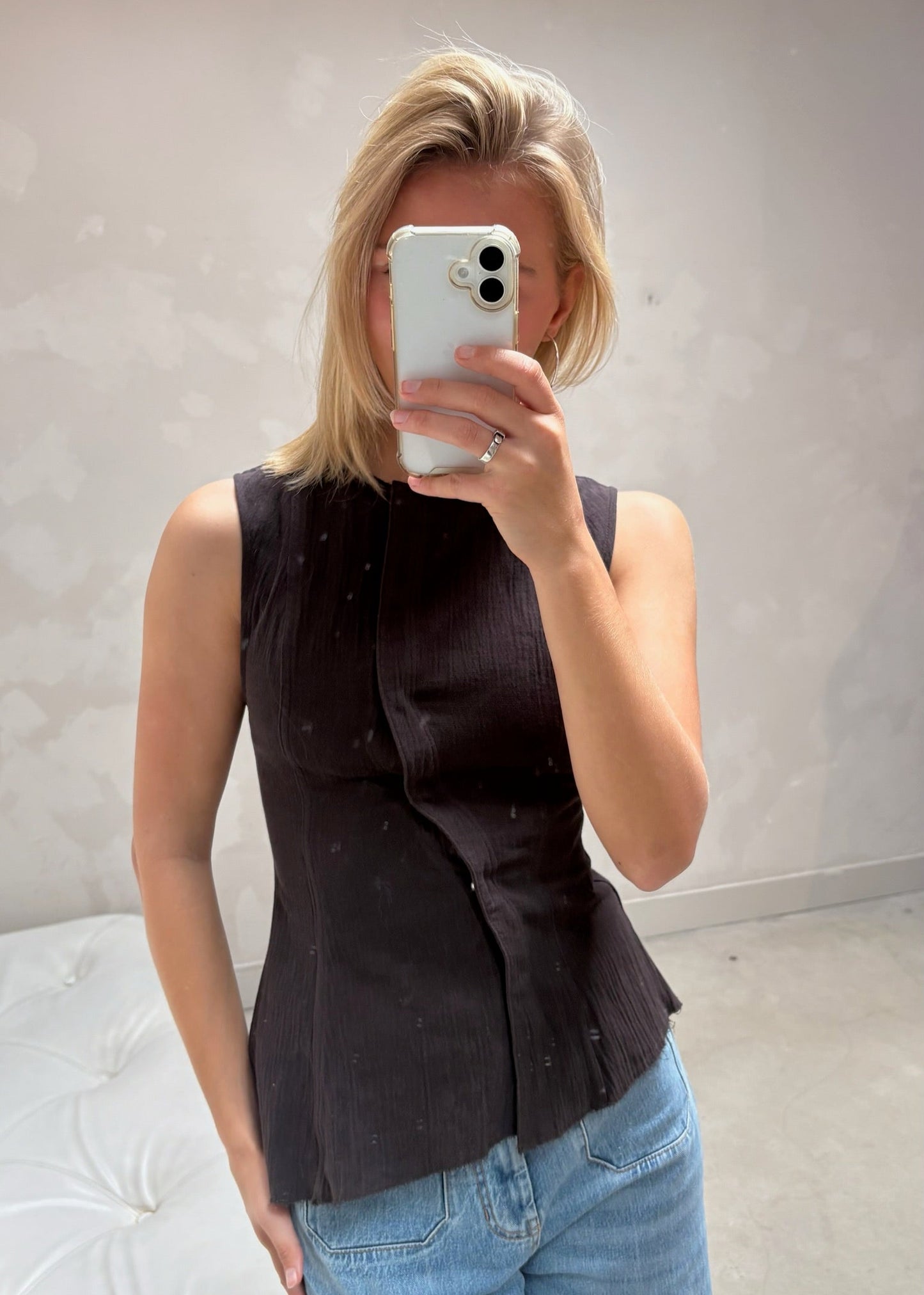 Weekday fitted brown - top