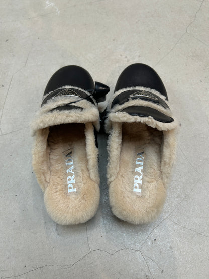 Prada Shearling Clogs