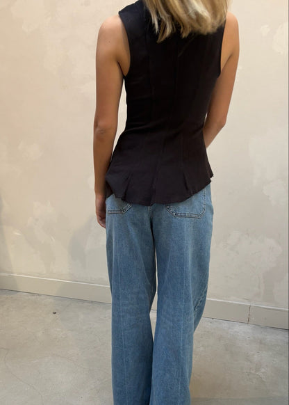 Weekday fitted brown - top