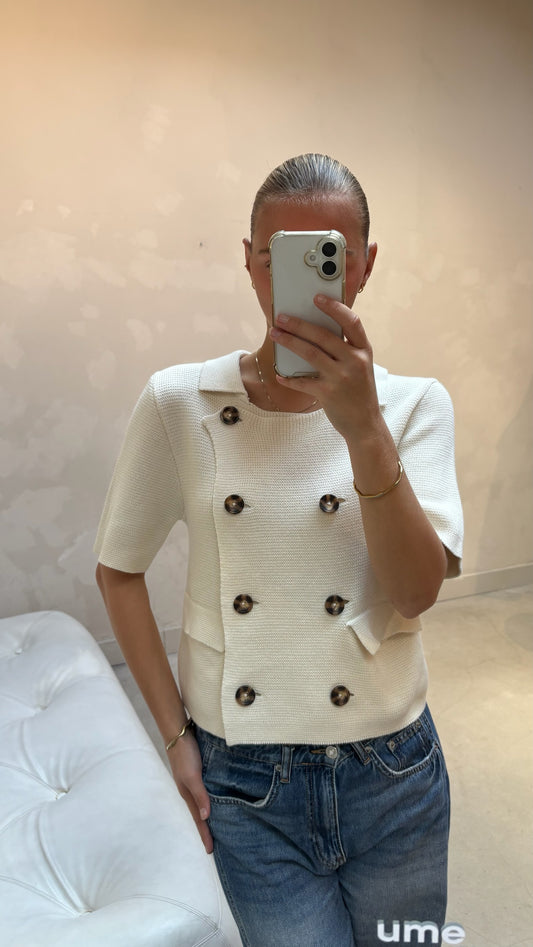 Gina tricot button beige - cardigan