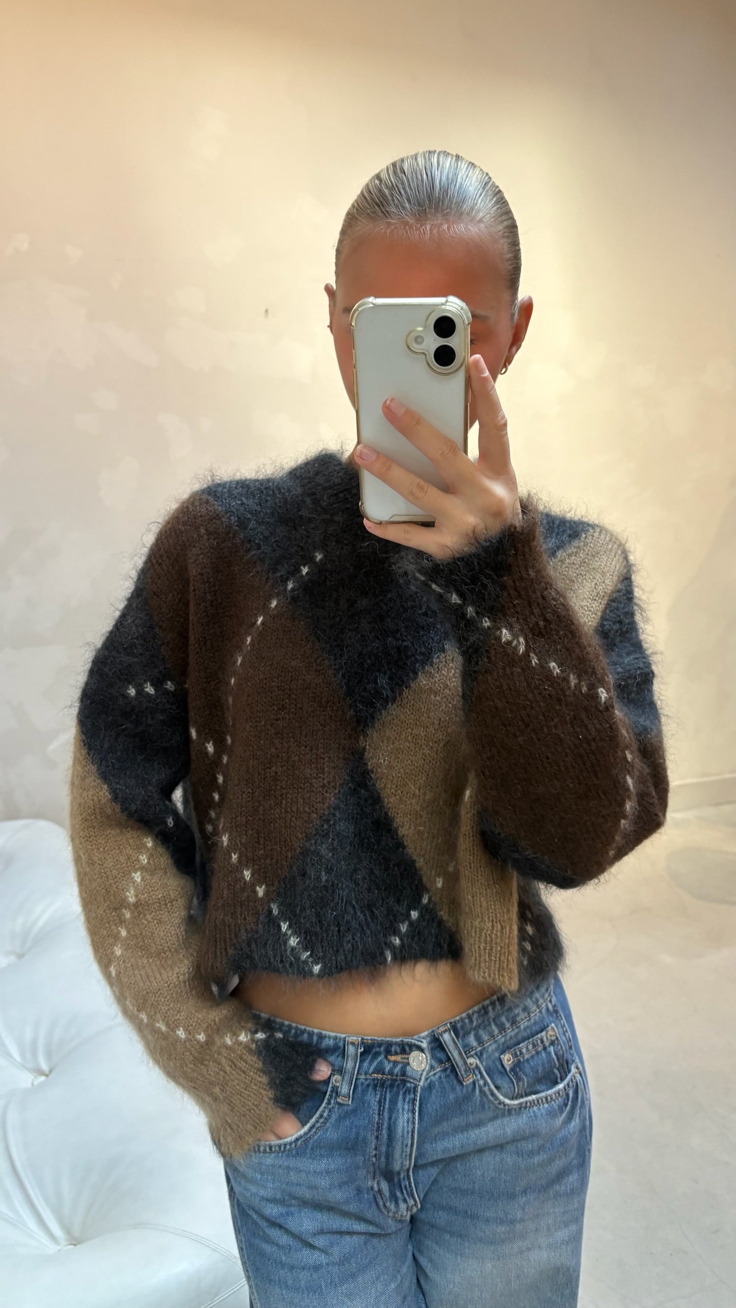 COS brown and black mohair - sweater