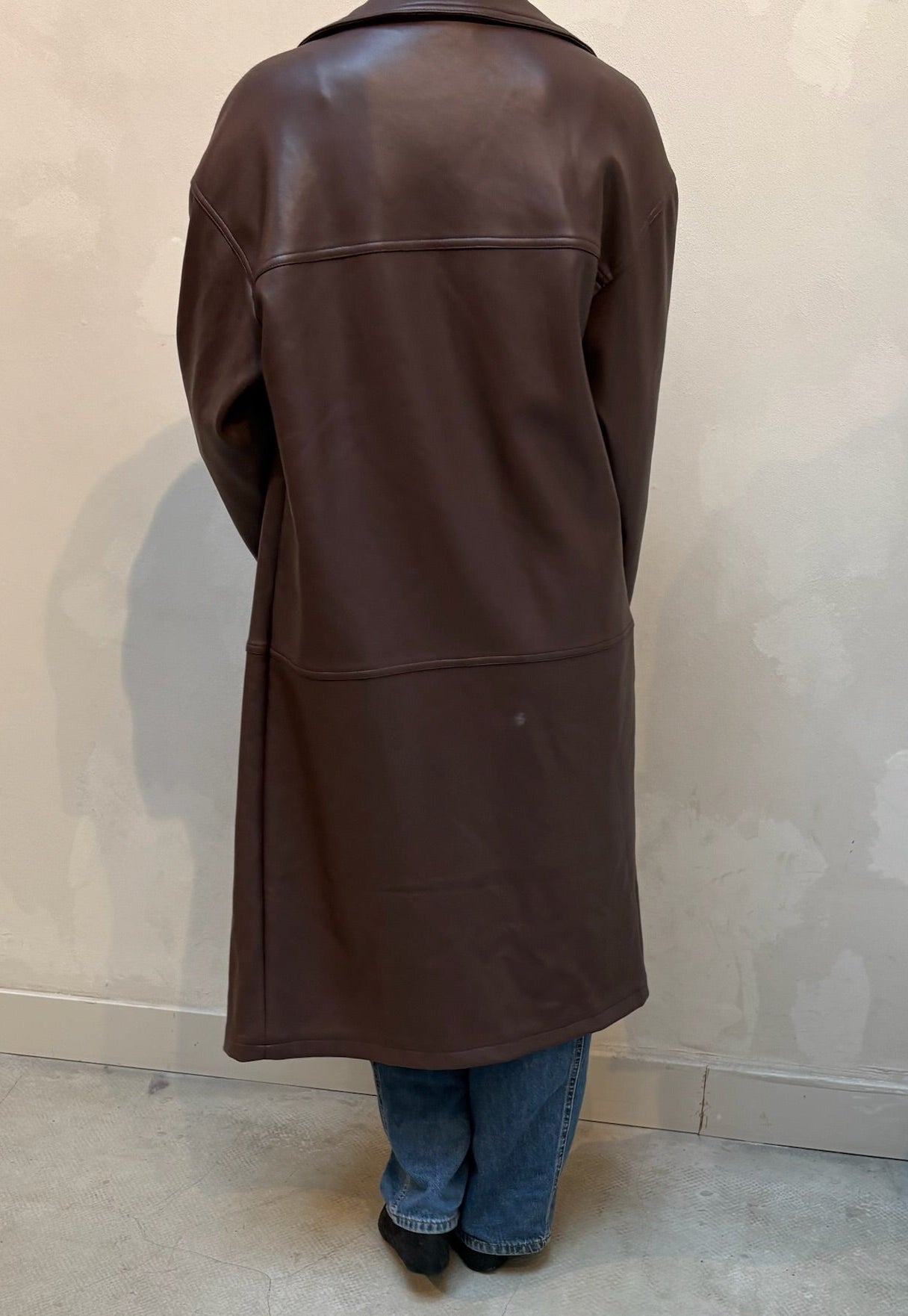 Asos brown leatherlook - trenchcoat