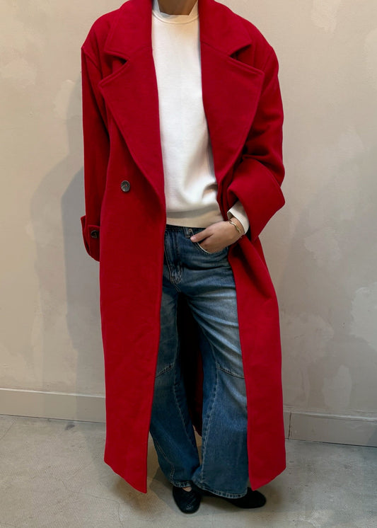 OU Boutique red wool - trenchcoat
