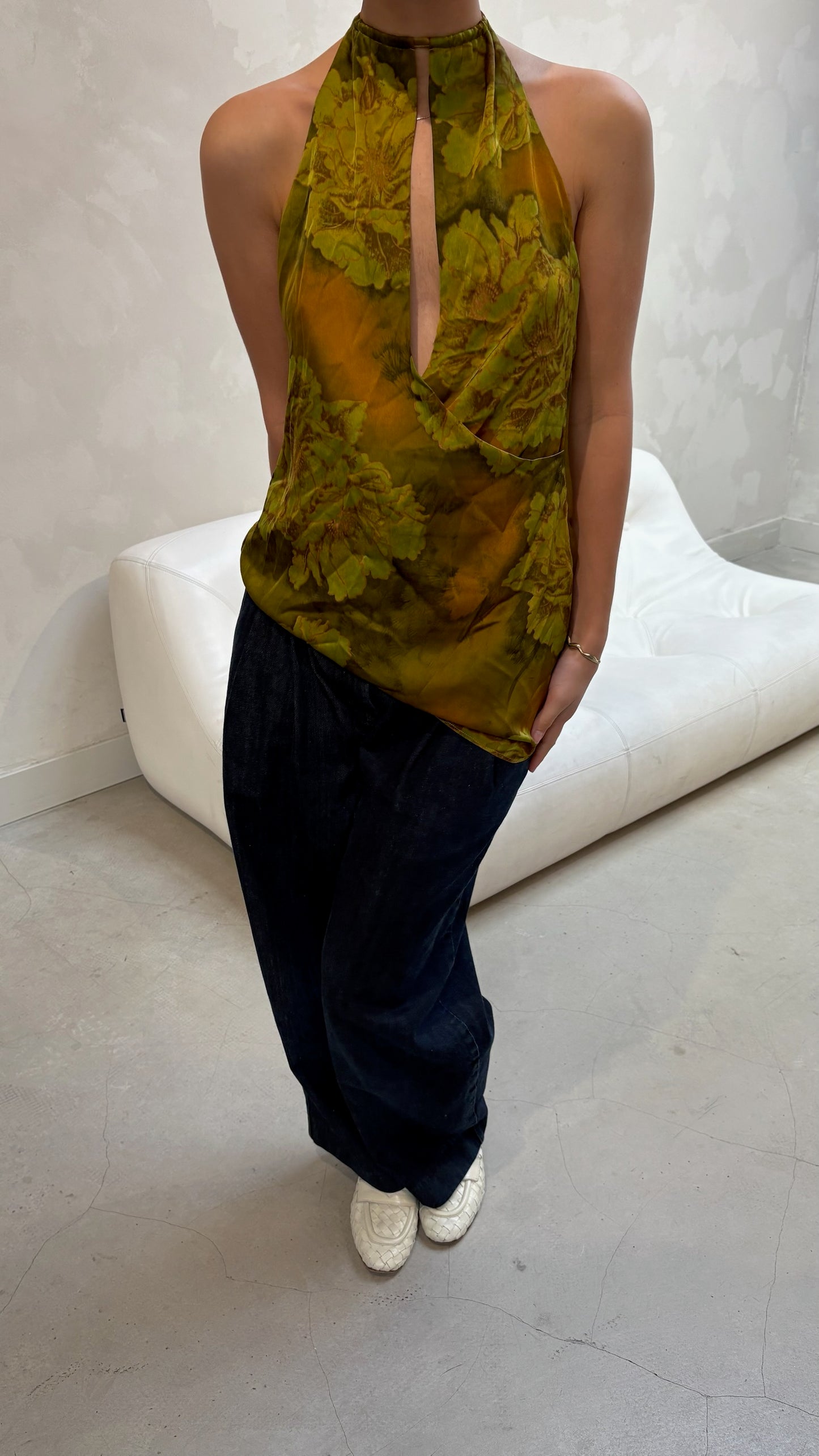 Tigermist green backless - top