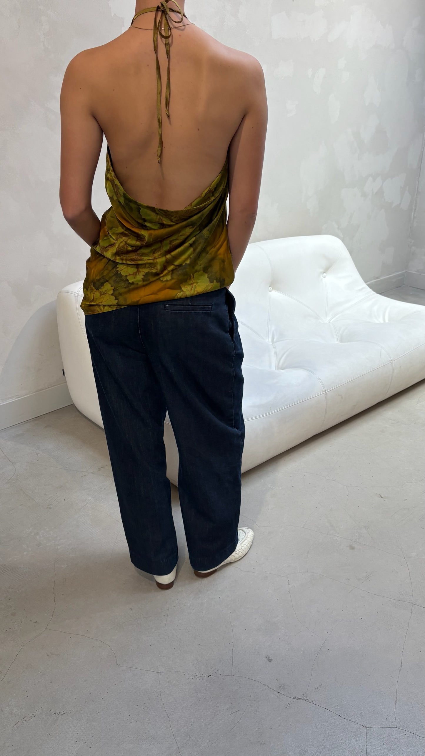 Tigermist green backless - top
