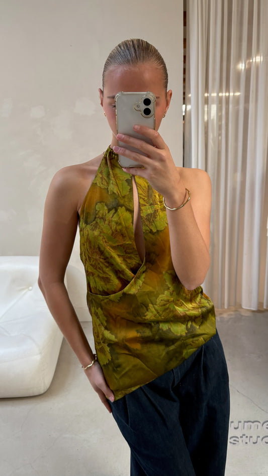 Tigermist green backless - top