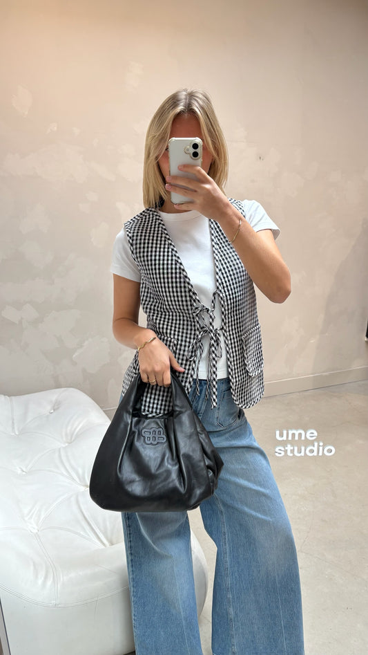 Checkerd black & white - gilet