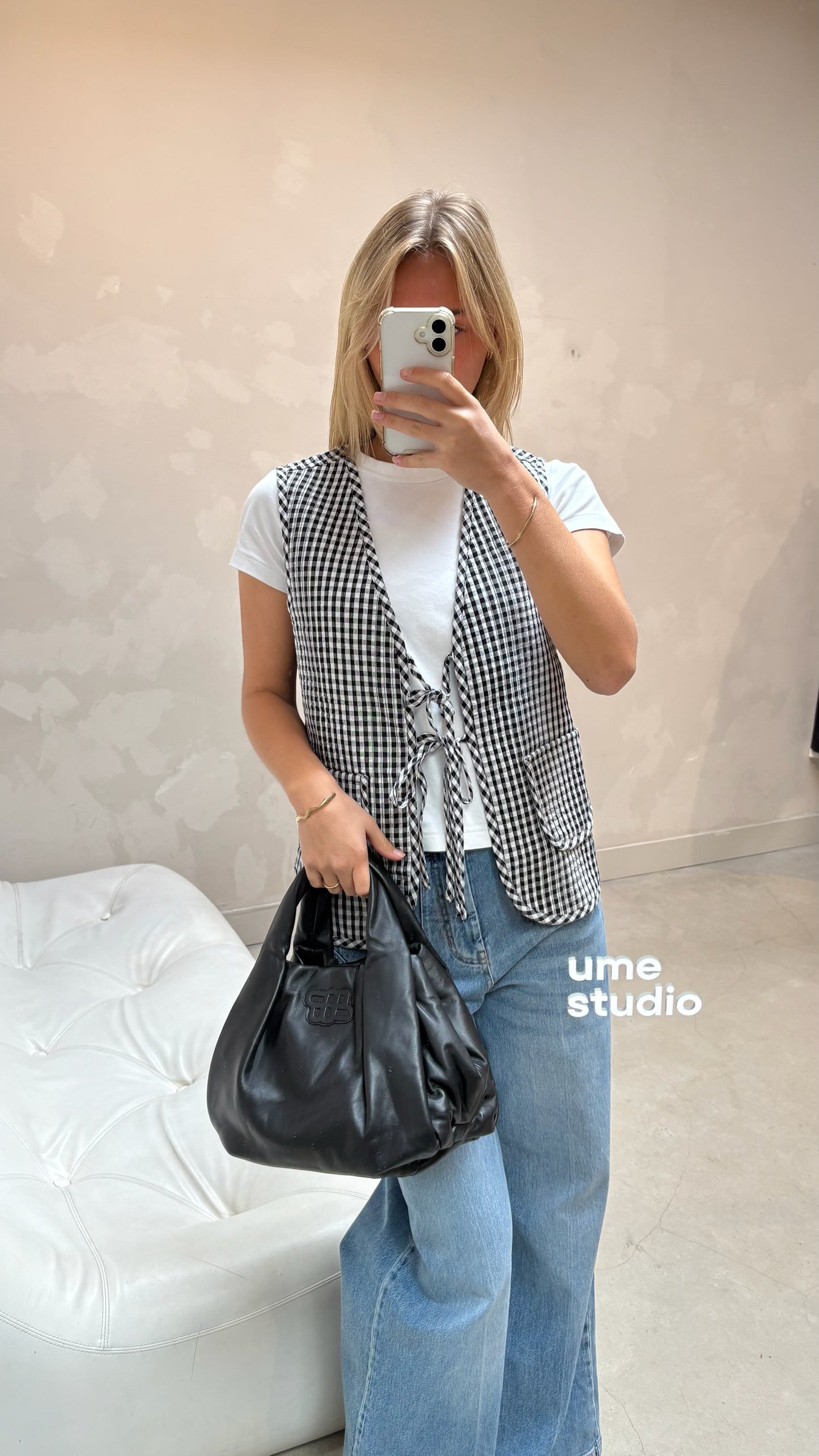 Checkerd black & white - gilet