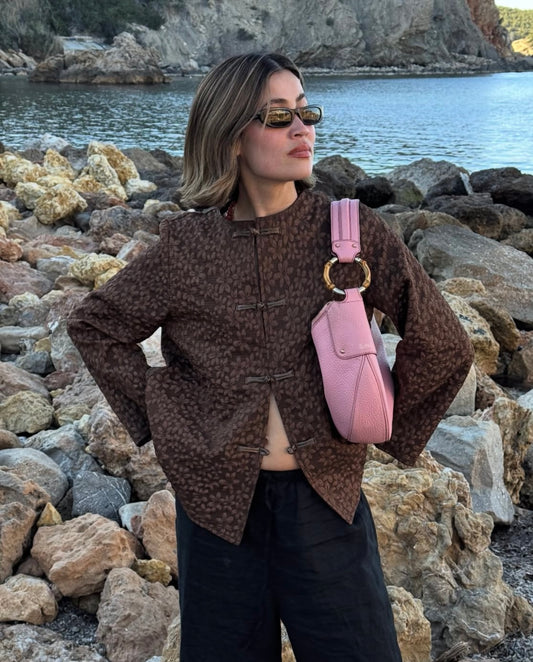 Mandarin Shirt Brown - Curated By UME