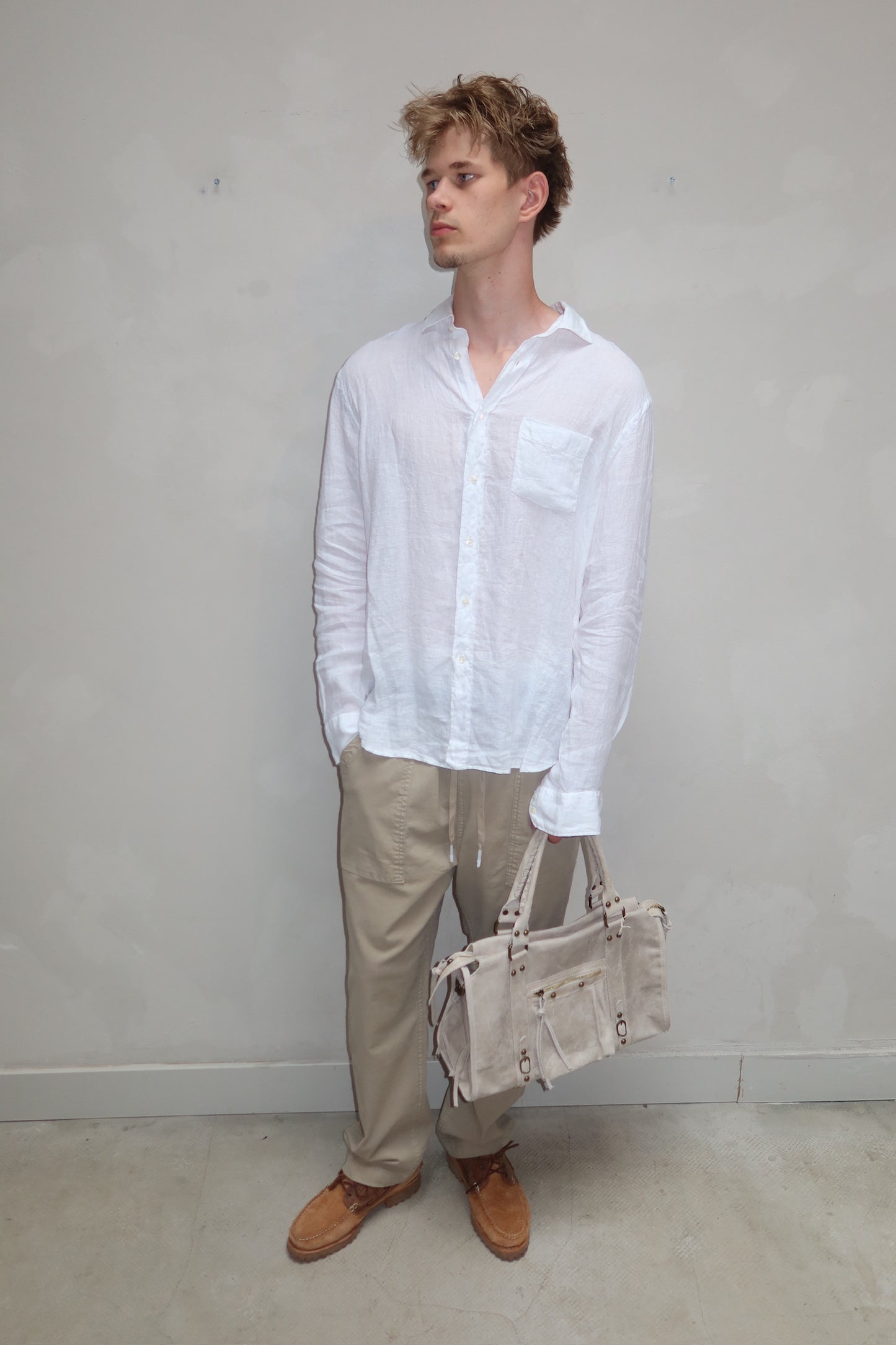 White 100% linen blouse - Blouse