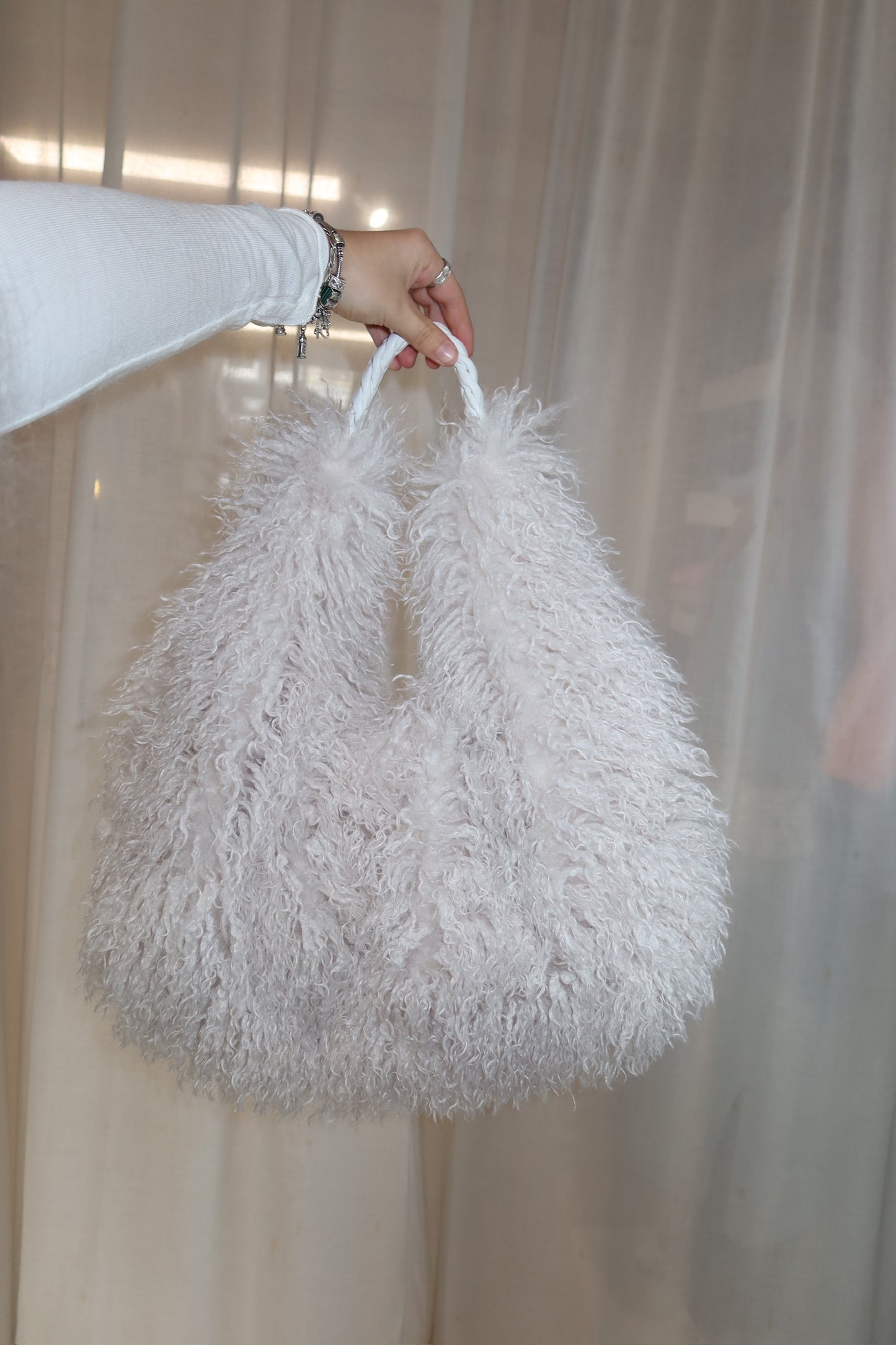 Furry Bag White - Curated By Ume