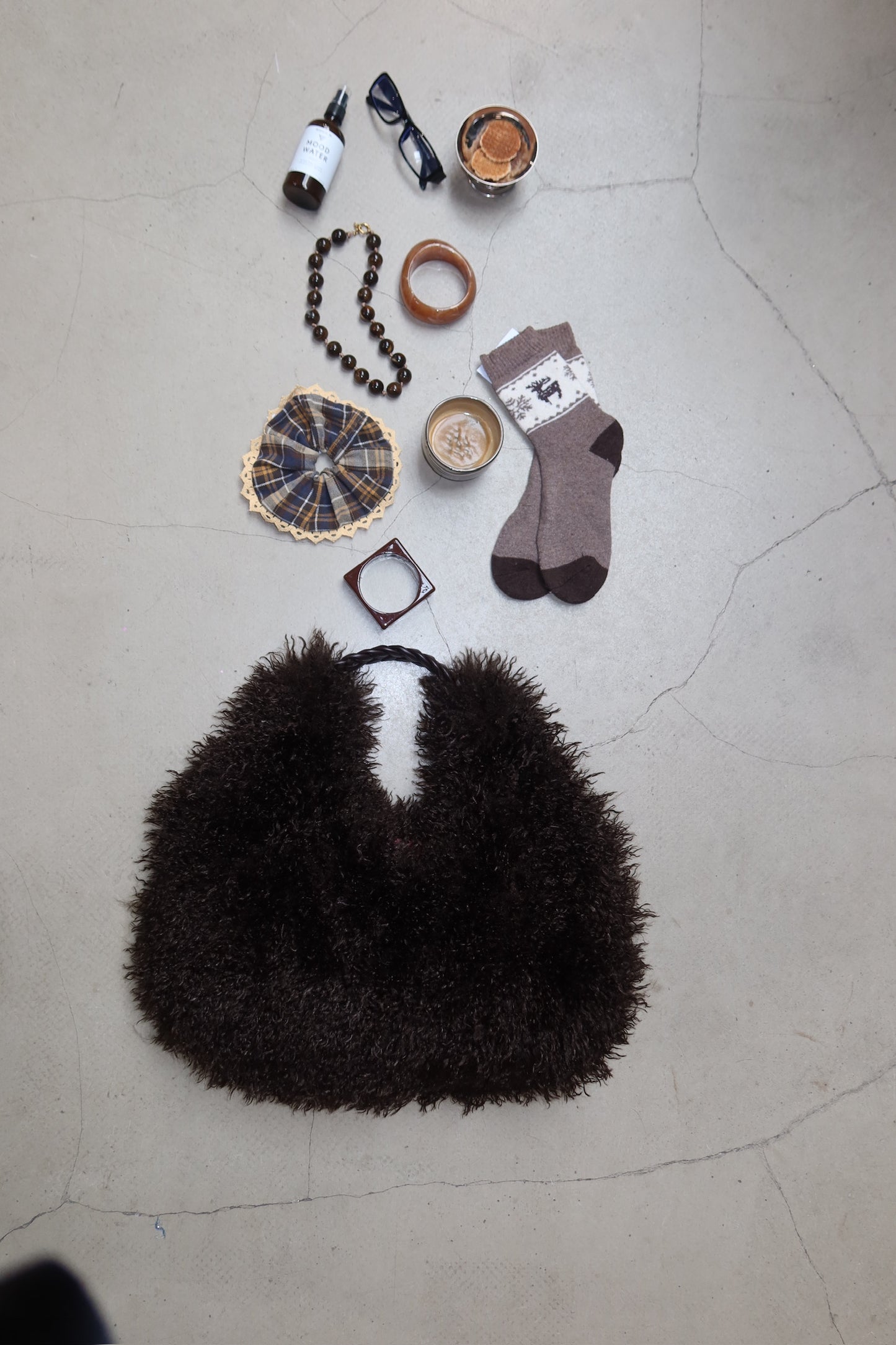 Furry Bag brown - Curated By Ume