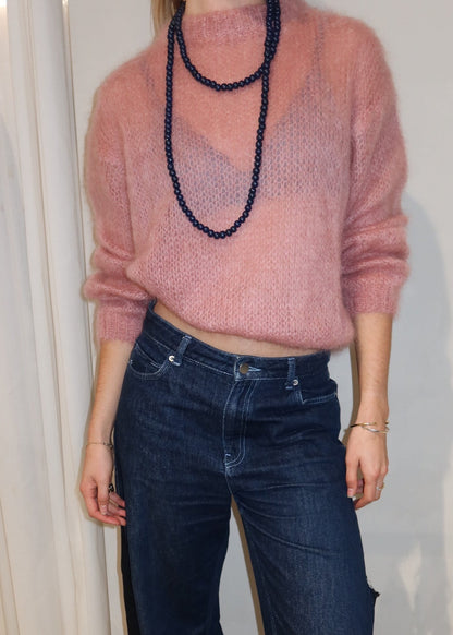 Knitted Mohair Sweater Pink - Curated By Ume