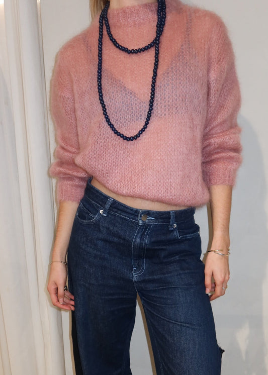 Knitted Mohair Sweater Pink - Curated By Ume