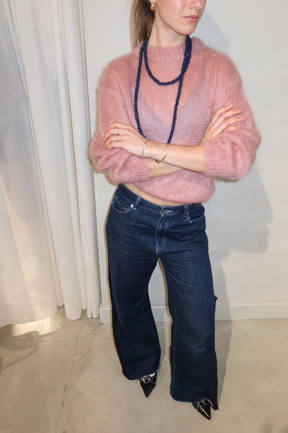 Knitted Mohair Sweater Pink - Curated By Ume