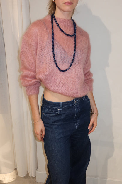 Knitted Mohair Sweater Pink - Curated By Ume
