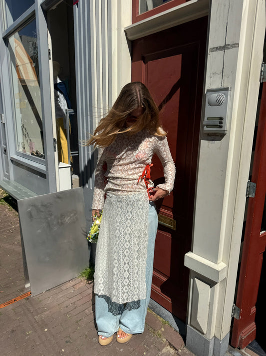The Upcycled Maxi Lace Dress White - UME X Butter & Hazel