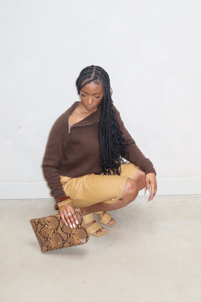 Ba&sh Knitted Sweater Brown - UME STUDIO