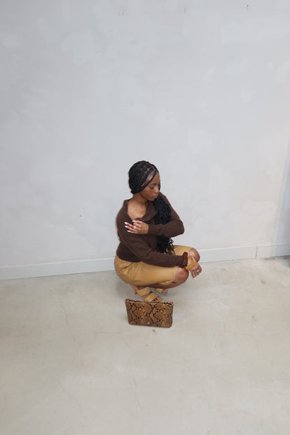 Ba&sh Knitted Sweater Brown - UME STUDIO