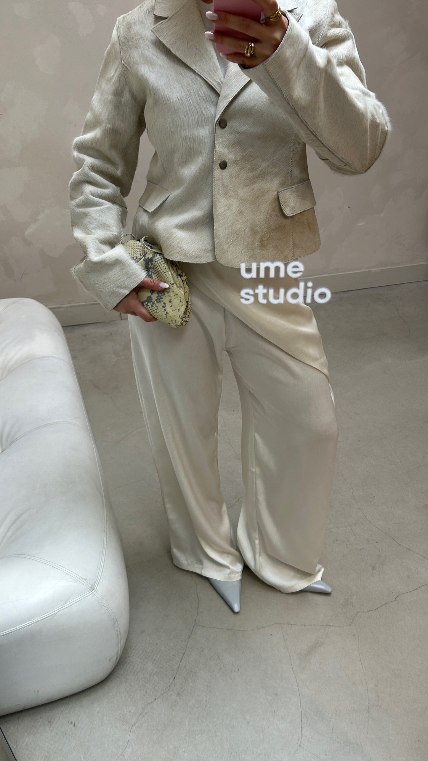 Satin Pants White - Curated by UME