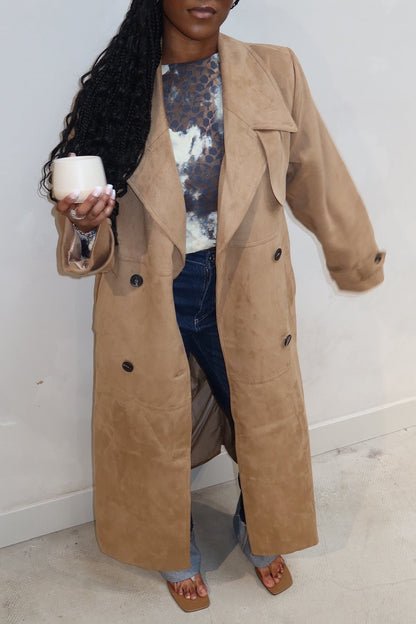 Na-kd Suede Look Coat - UME STUDIO