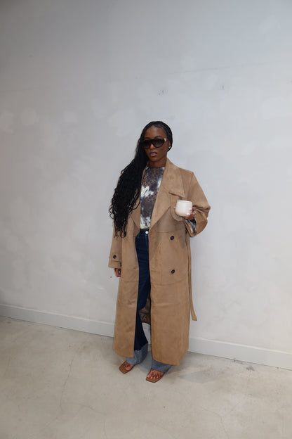 Na-kd Suede Look Coat - UME STUDIO