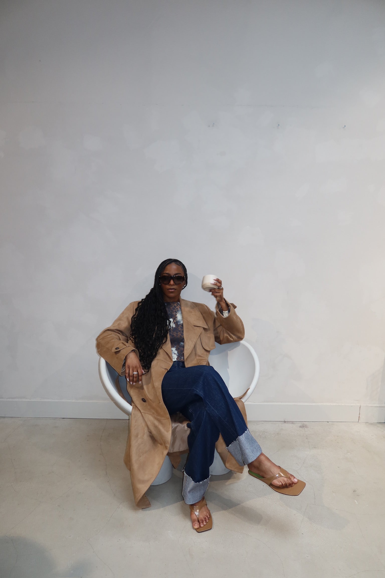 Na-kd Suede Look Coat - UME STUDIO