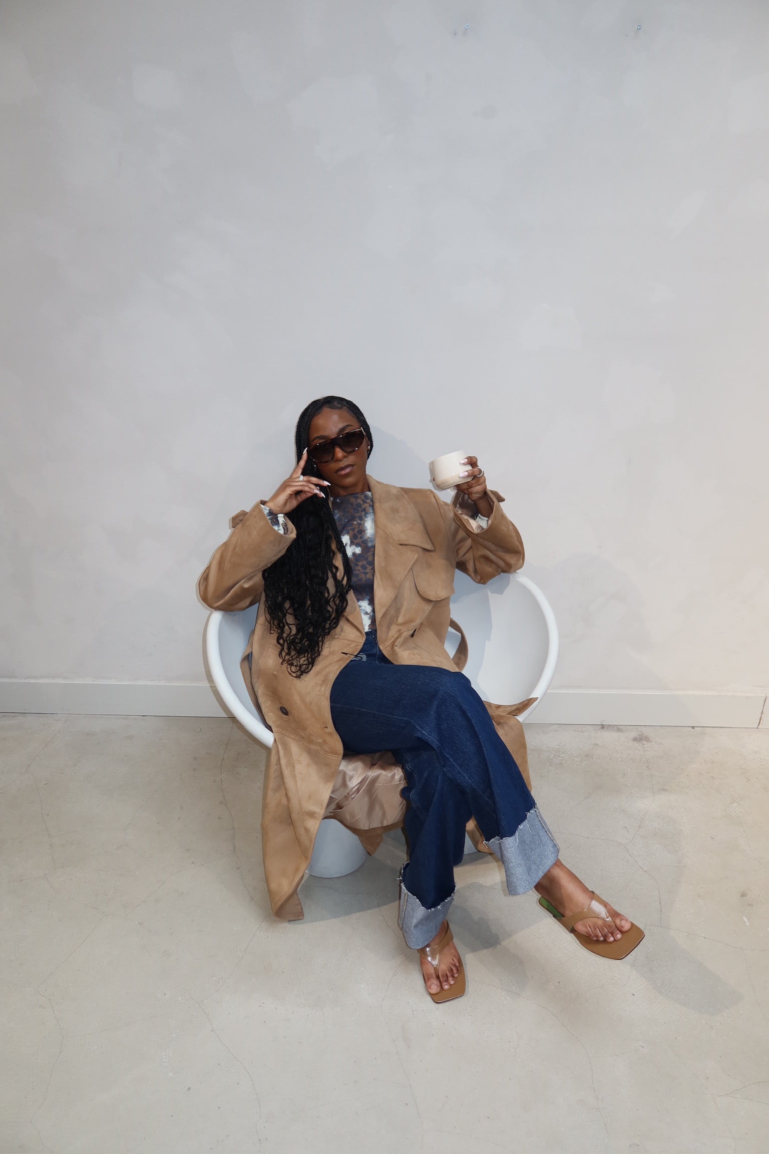 Na-kd Suede Look Coat - UME STUDIO