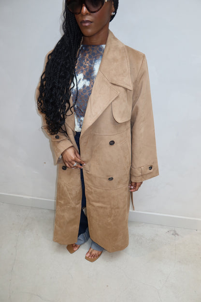 Na-kd Suede Look Coat - UME STUDIO