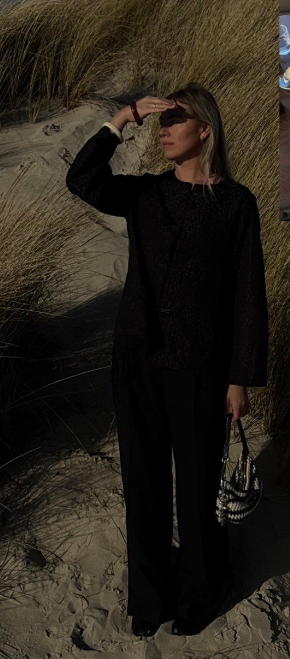 Mandarin Shirt Black - Curated By UME