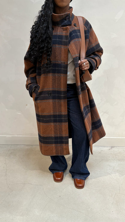 Sessun Checkerd Coat Brown
