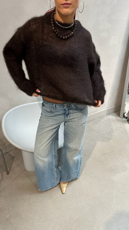 Knitted Mohair Sweater Brown