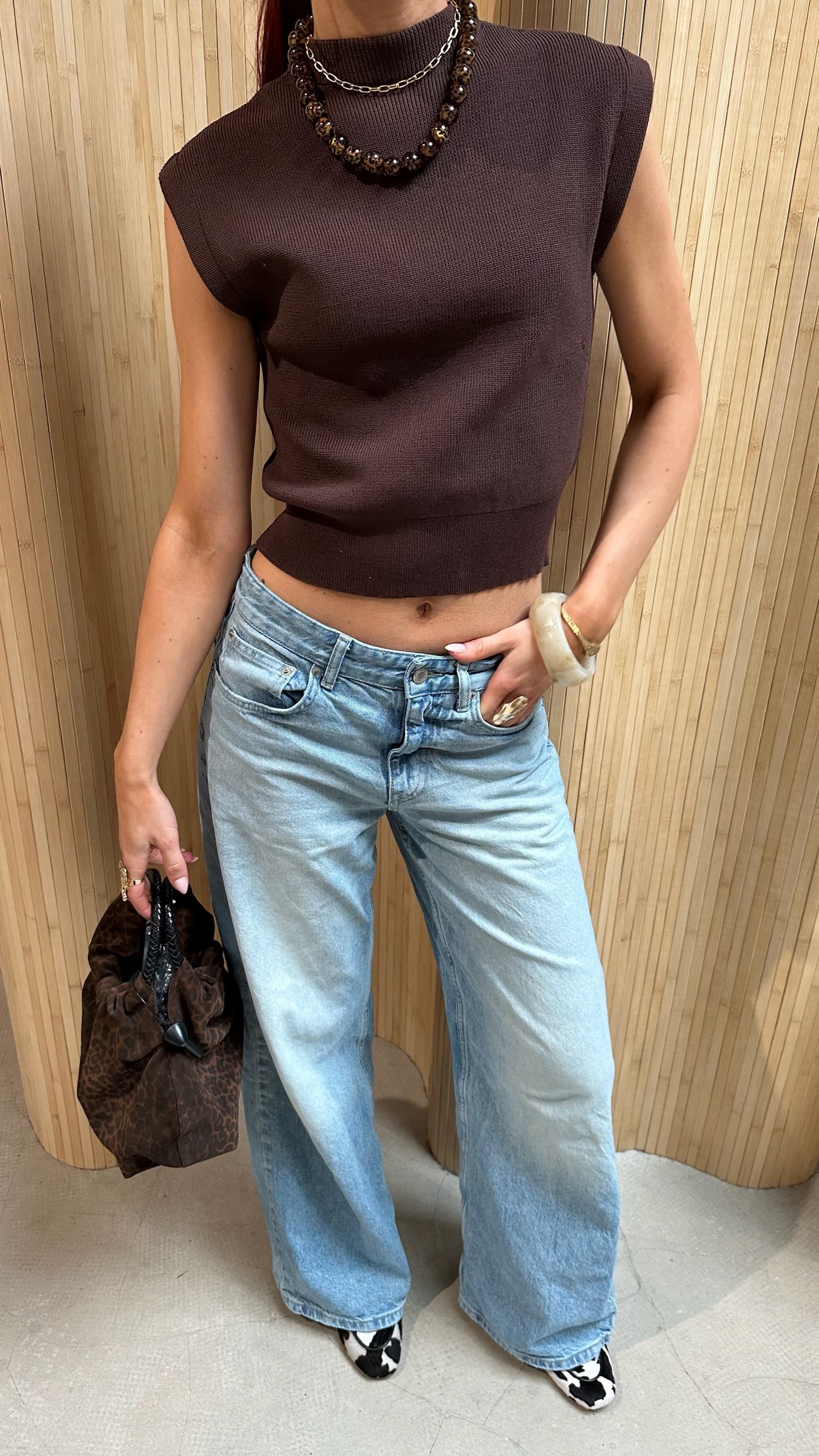 Knitted Top Brown - Curated By Ume