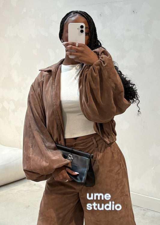 OU Boutique Leather Jacket Brown