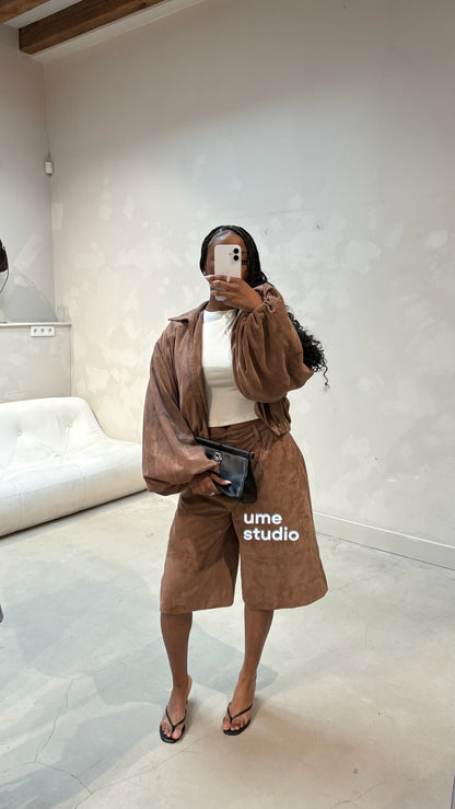 OU Boutique Leather Shorts