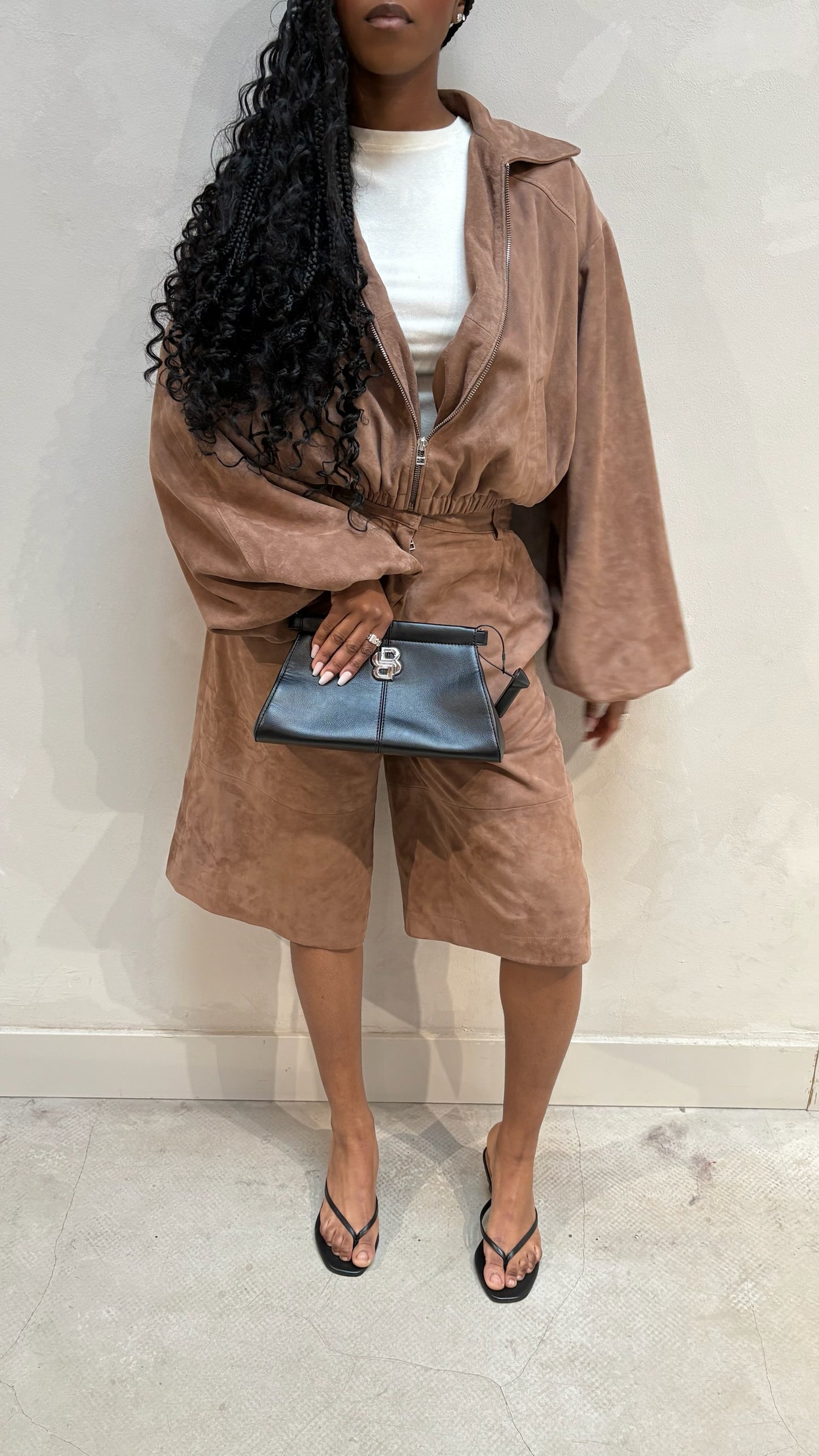 OU Boutique Leather Jacket Brown