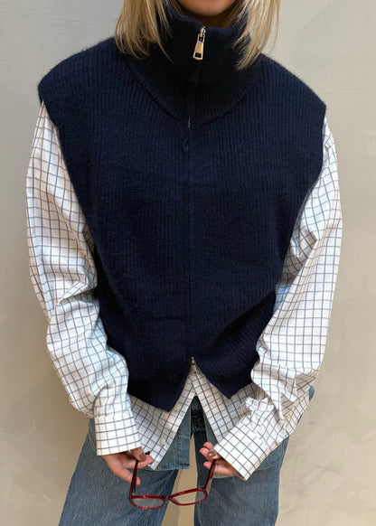 Knitted Vest Blue - Curated By UME