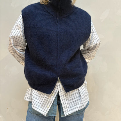 Knitted Vest Blue - Curated By UME